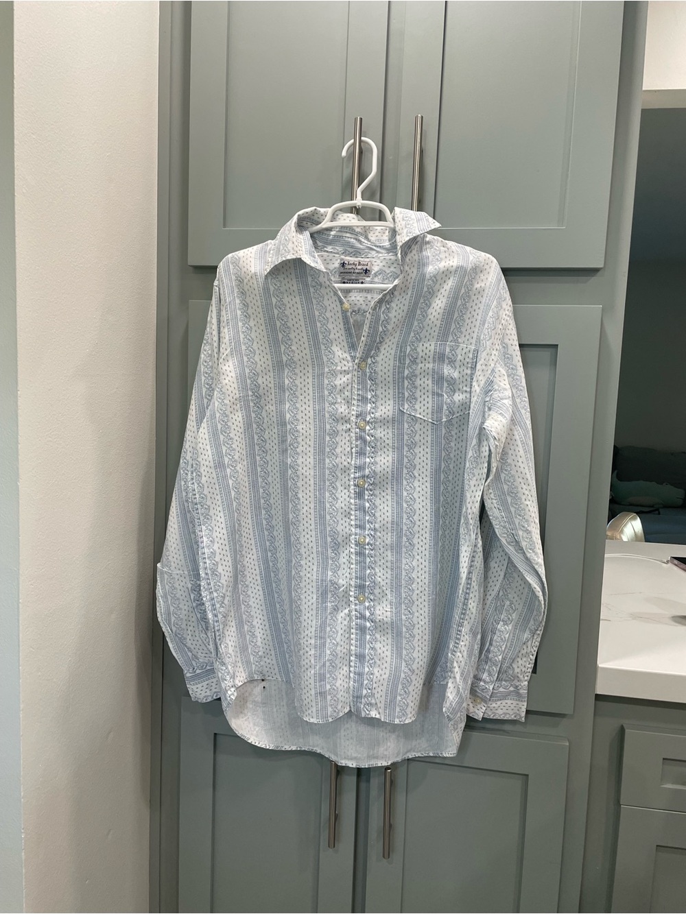 Lucky Brand Light Blue & White Striped Button-Down Shirt